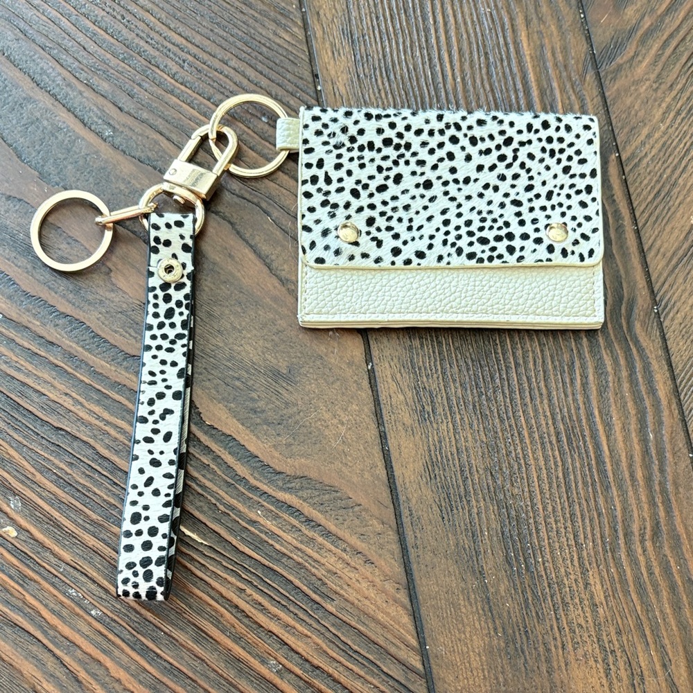 Black and White Animal Print Key and Card Holder Set